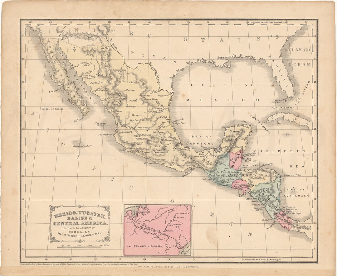 Mexico and Central America 1866 (Cornell's)