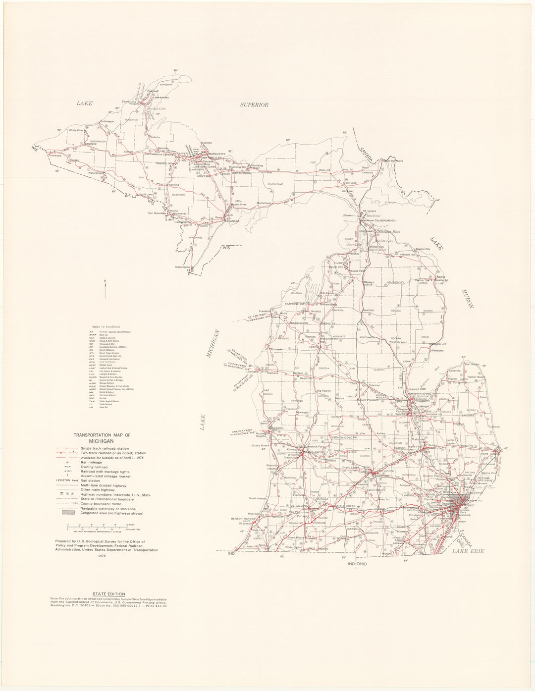 Michigan Transportation Map 1976: State Edition