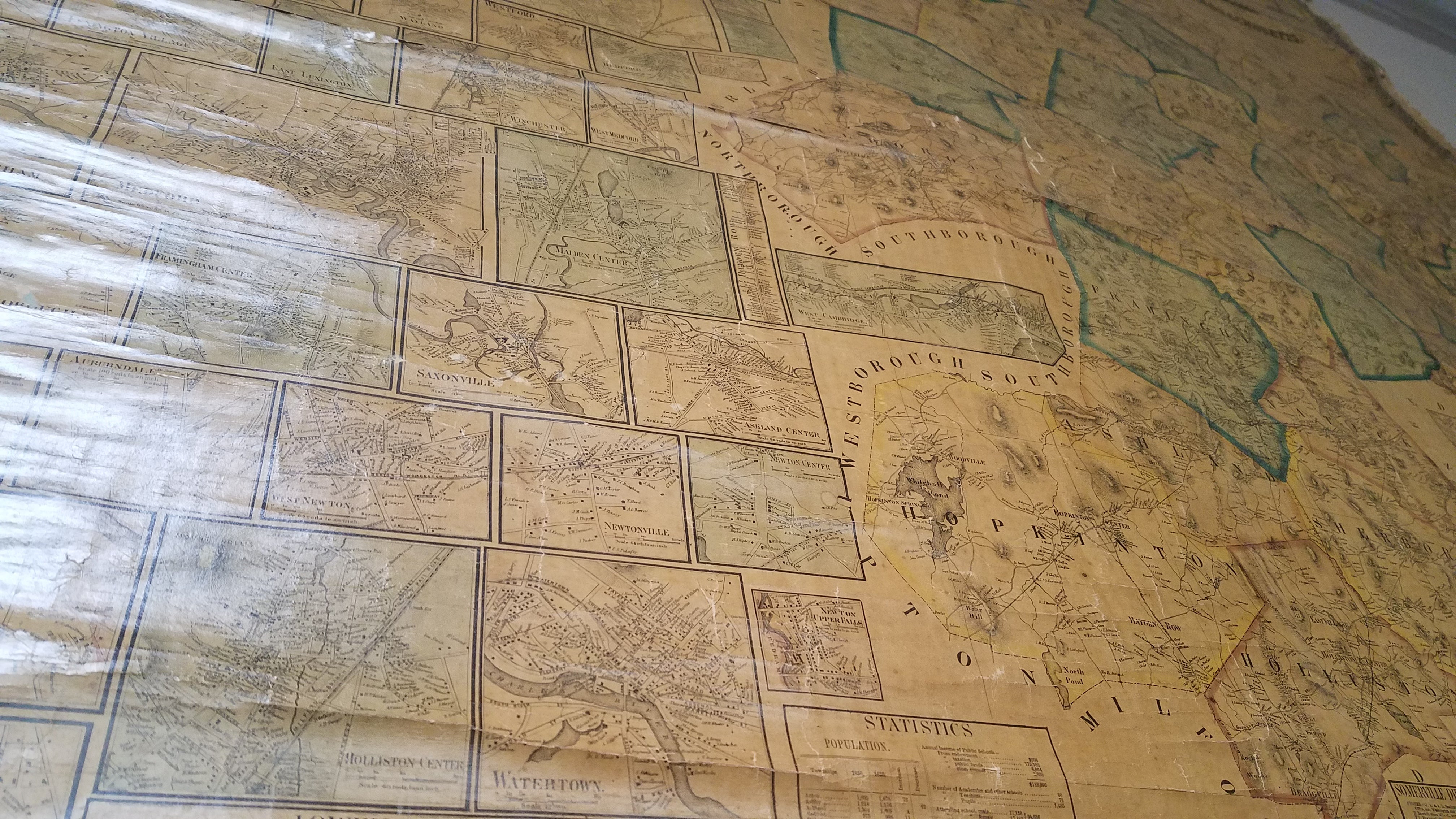 Middlesex County, Massachusetts 1856 Wall Map