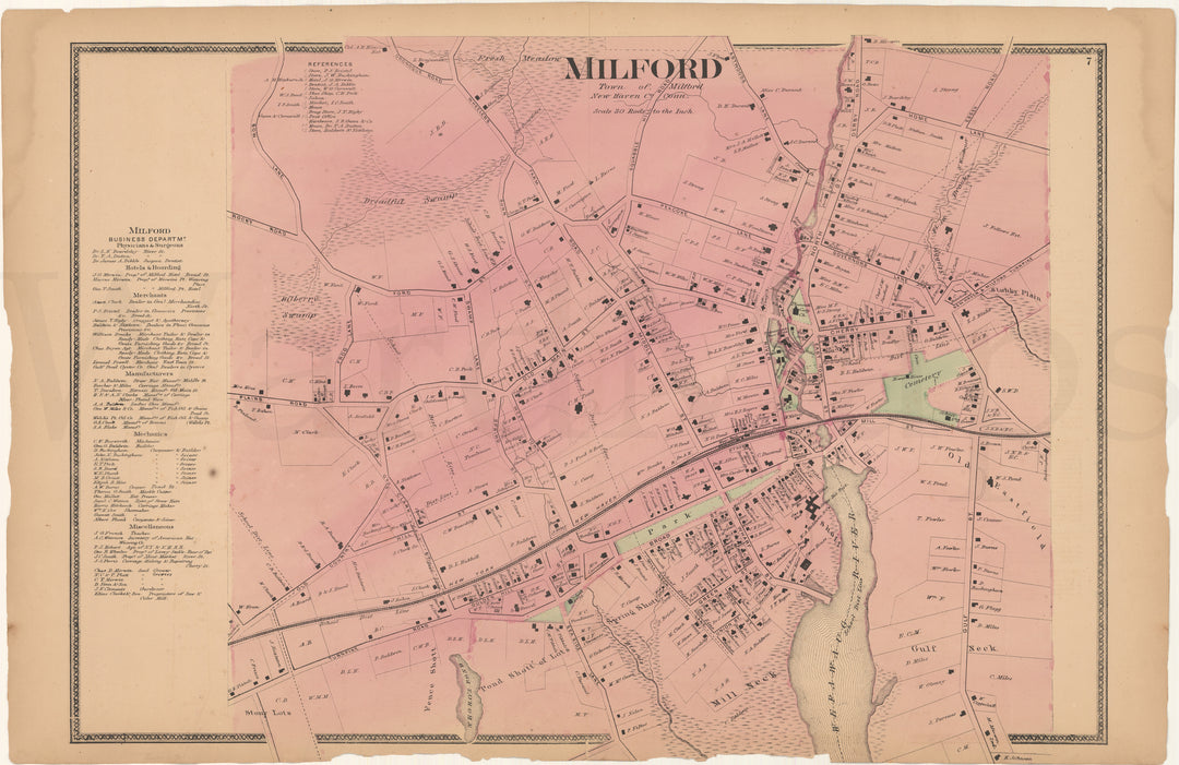 Milford, Connecticut 1868: Town Center