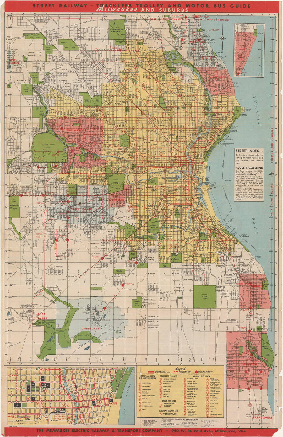 Milwaukee, Wisconsin 1948: Transit Guide (Side A)