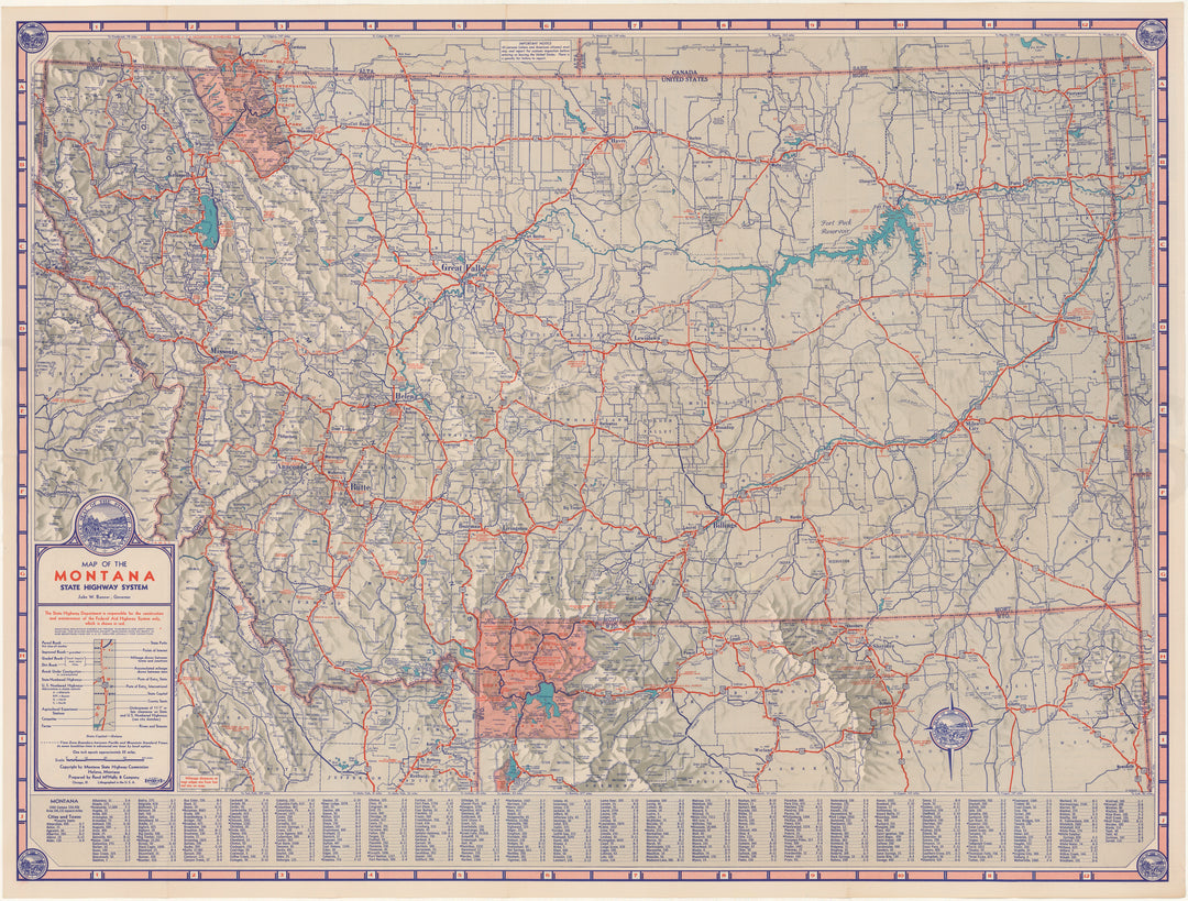 Montana State Highway System 1949