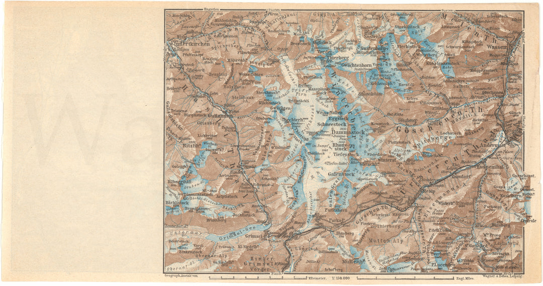 Mount Dammastock (Winterberg Mountains) Region, Switzerland 1938