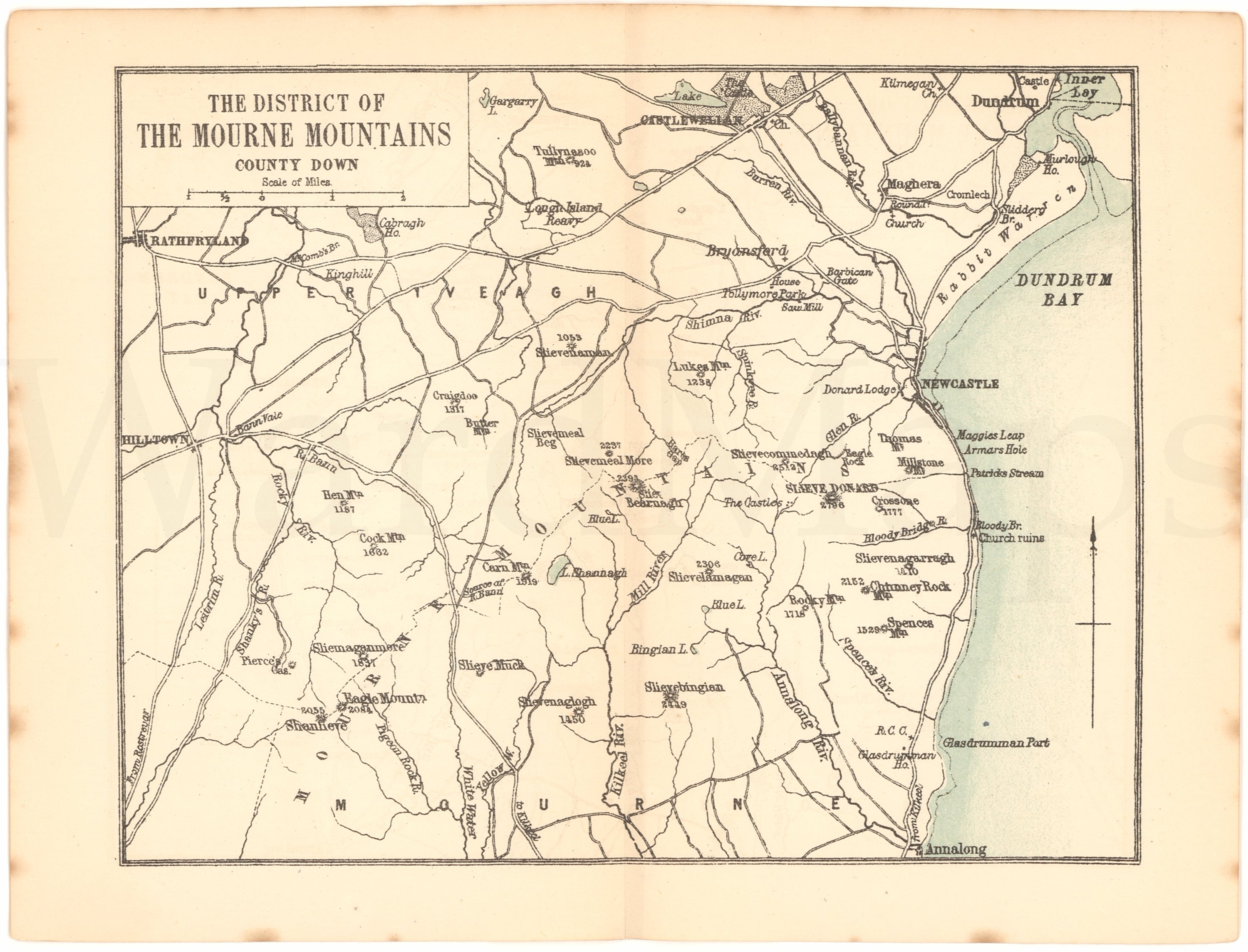 Mourne Mountains, Ireland 1879 – WardMaps LLC