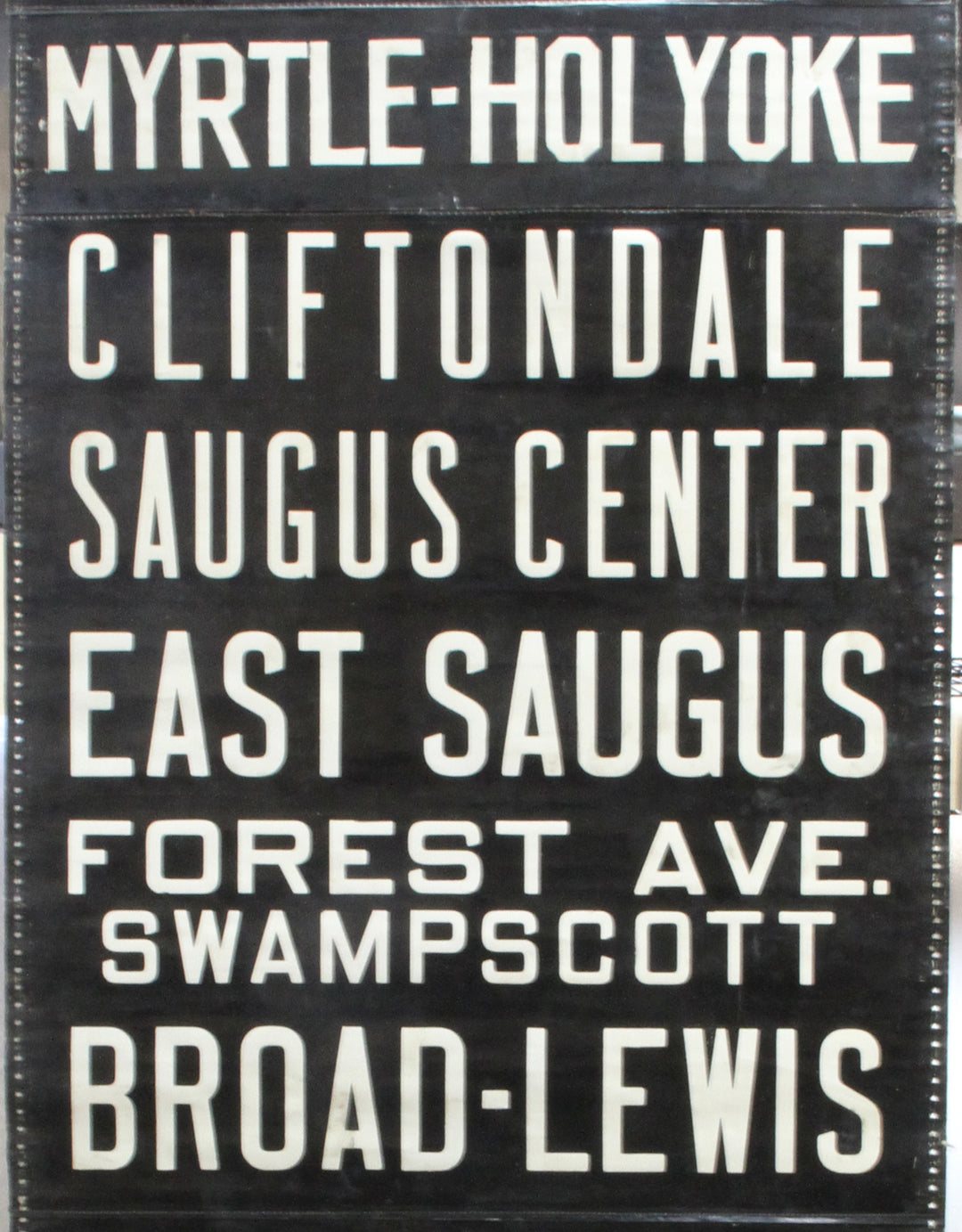 E. Mass. St. Ry. Co. Rollsign Curtain: Saugus, Swampscott, etc.