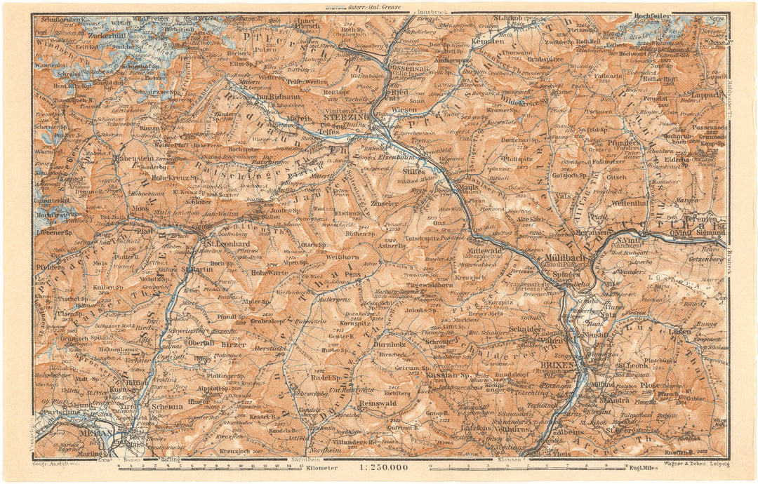 South Tyrol (North Central Part), Italy 1929: Brixen / Bressanone Region