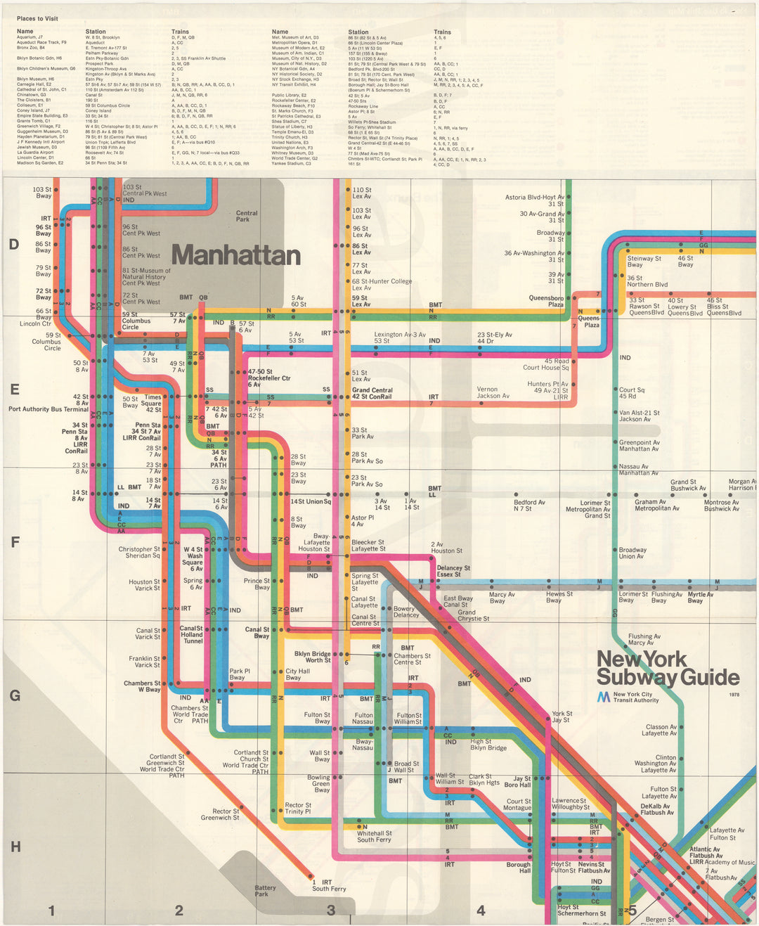 1978 Rta Map New York City Subway Map 1978 (Side B) – WardMaps LLC