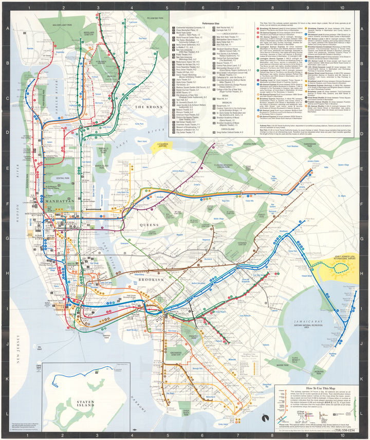 New York City Subway Map 1988