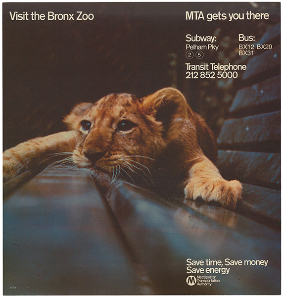 New York City MTA Gets You There Poster: Visit The Bronx Zoo