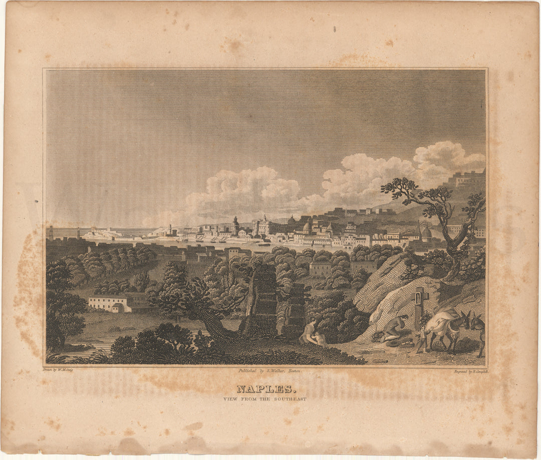 Naples, Italy 1834: View from the Southeast