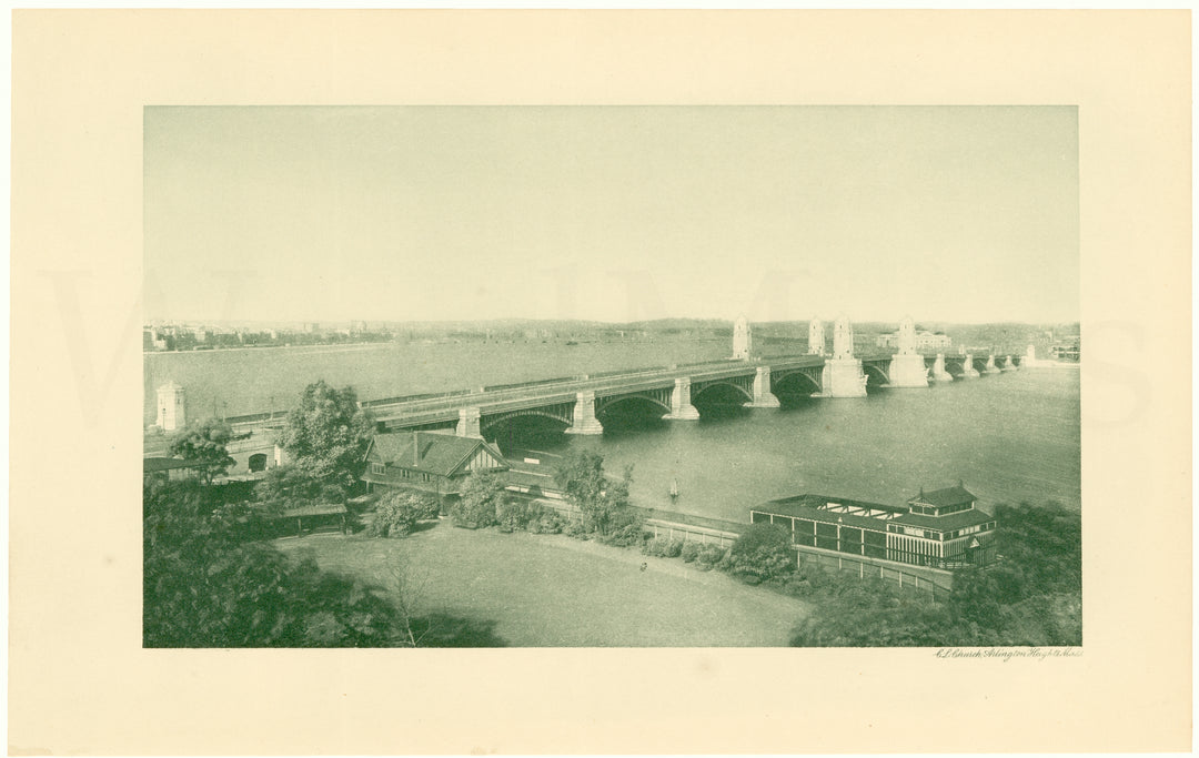 Cambridge Bridge 1909: Completed Bridge from Boston West End