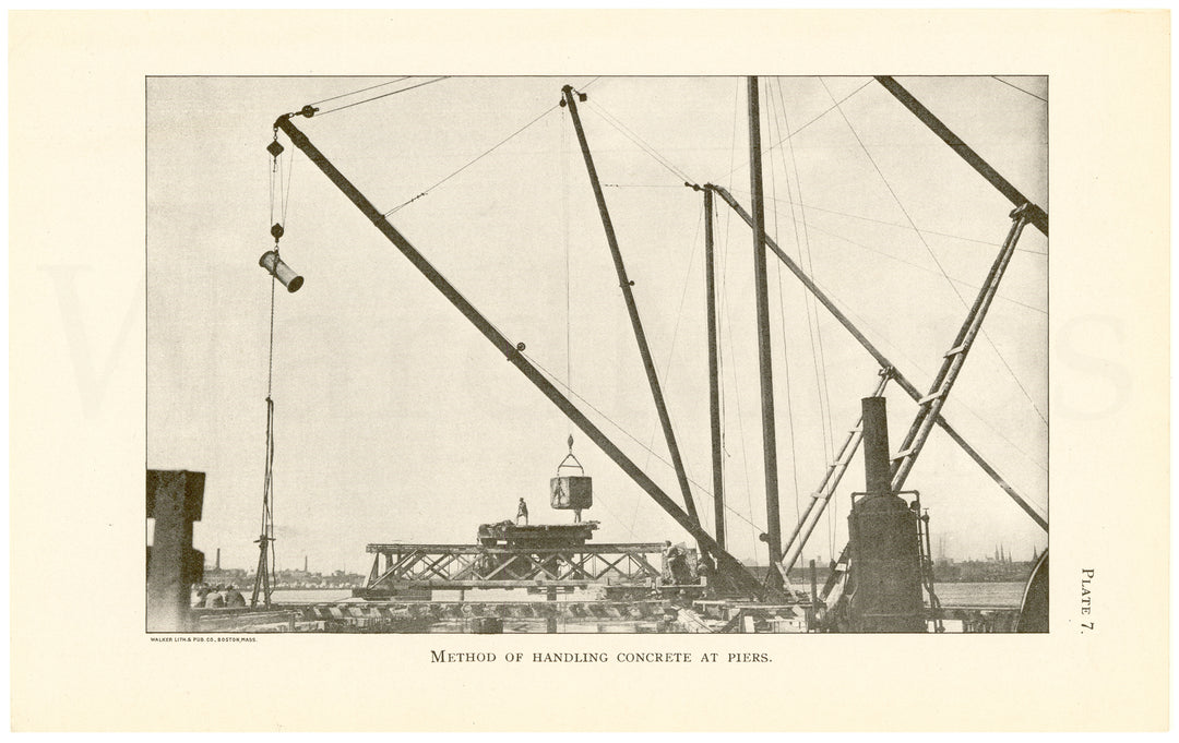 Cambridge Bridge 1909 Plate 07: Handling Concrete