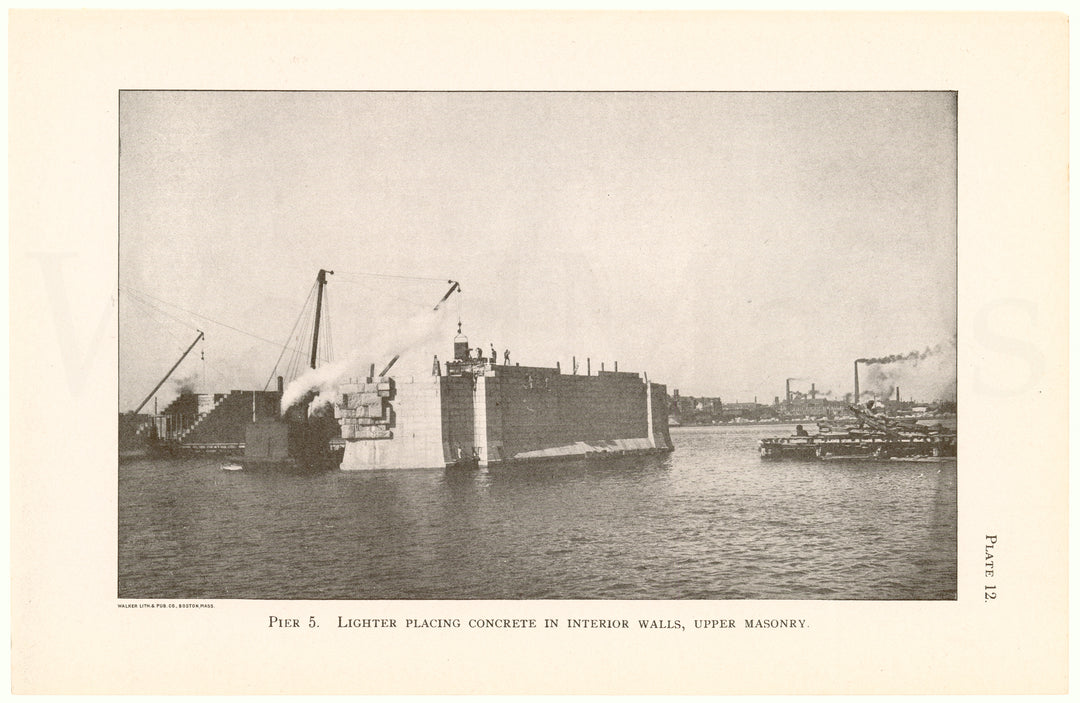 Cambridge Bridge 1909 Plate 12: Pier 5 Placing of Concrete