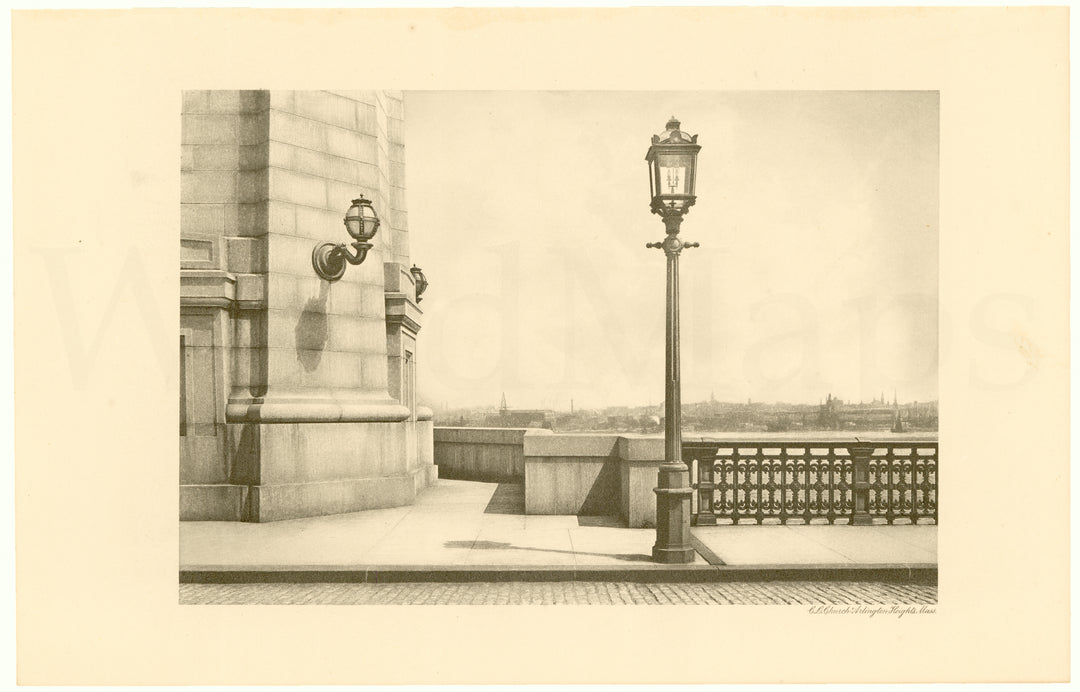 Cambridge Bridge 1909: Completed Lights at Tower
