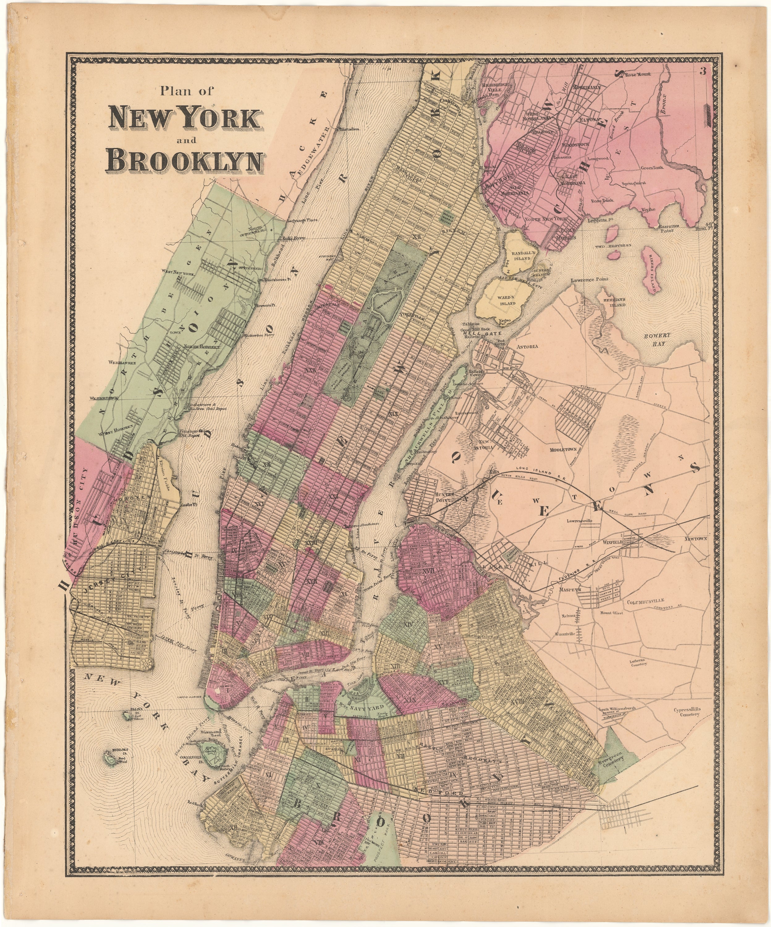 Antique Map of New York City
