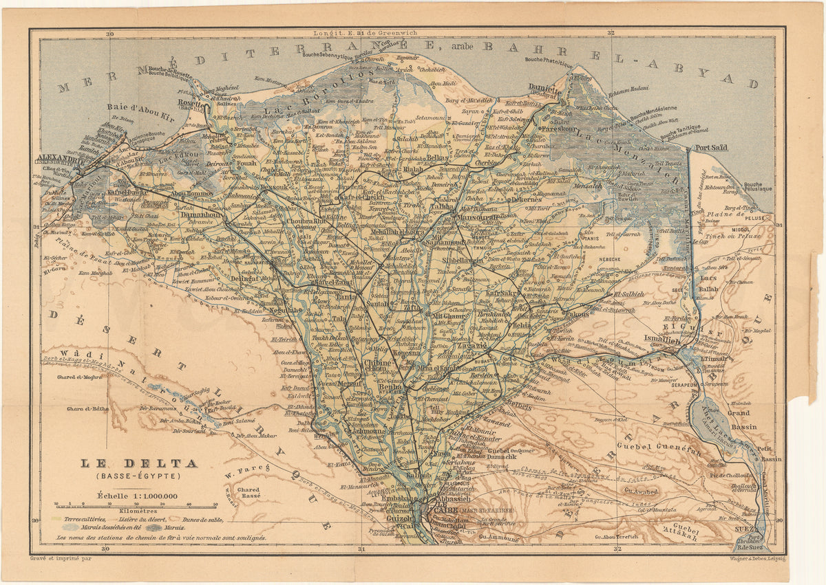 Nile River Delta, Egypt 1908 – WardMaps LLC