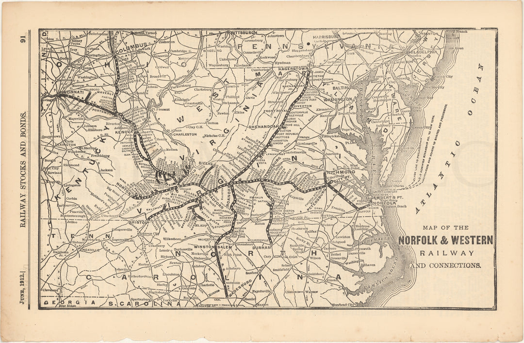 Norfolk & Western Railway and Connections 1912
