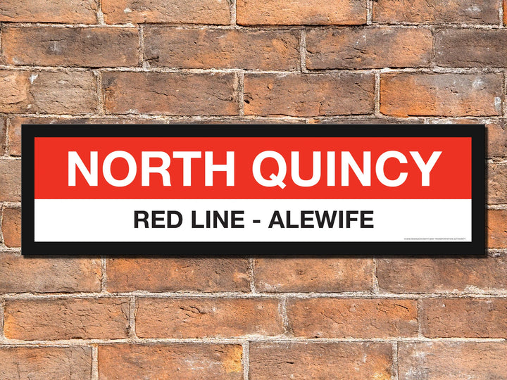 Boston MBTA RED LINE Framed Replica Station Signs