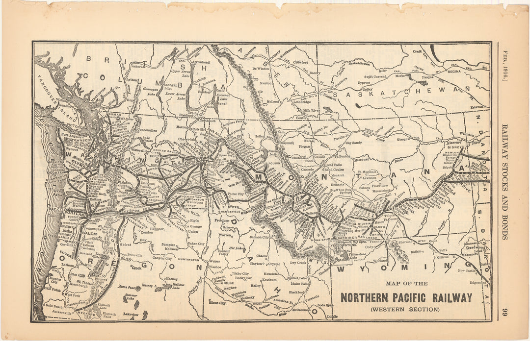 Northern Pacific Railway 1916 (Western Section)