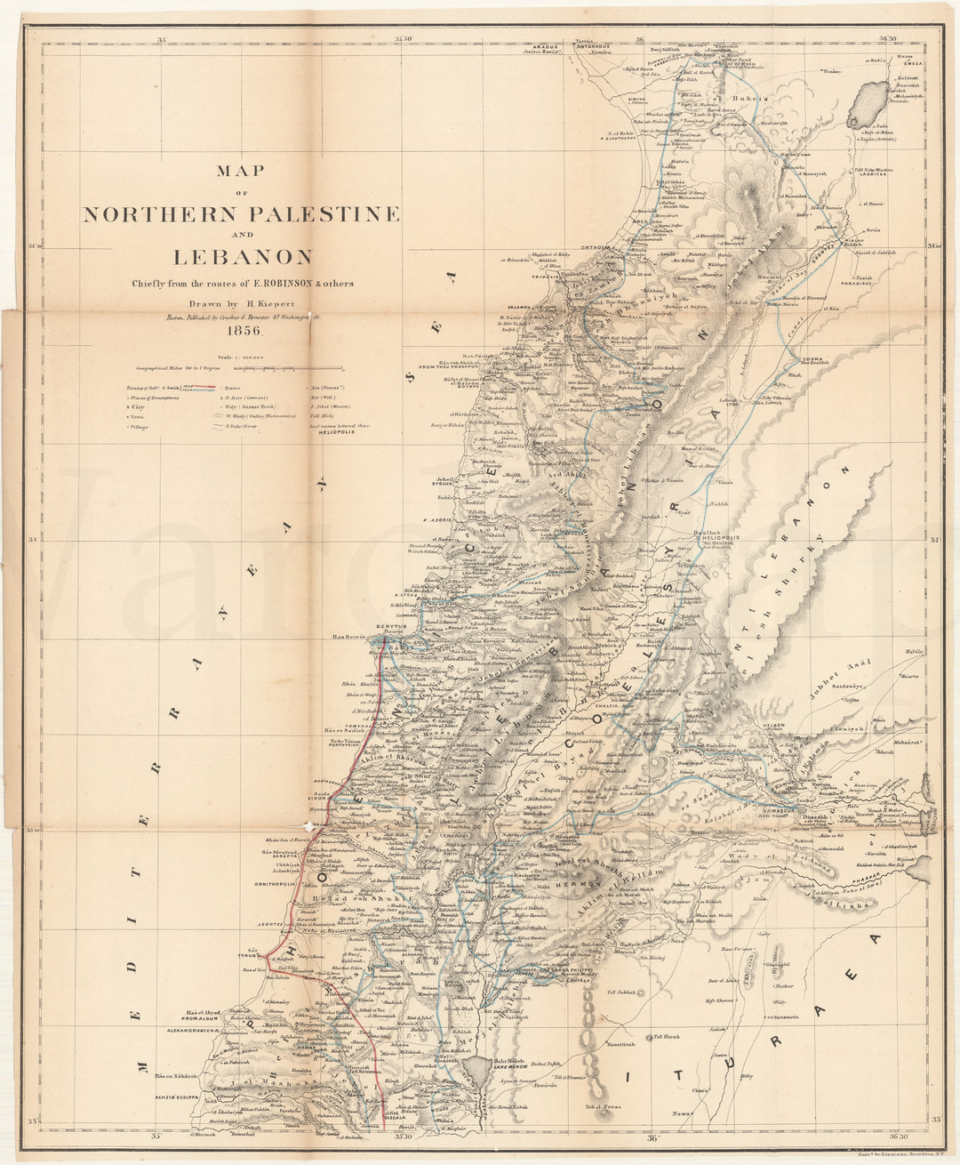 Northern Palestine and Lebanon 1856