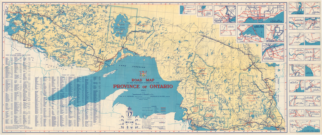 Ontario Road Map 1941 (Northern Portion)