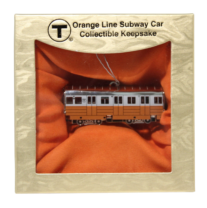 Boston MBTA Orange Line Subway Car Metal Ornament