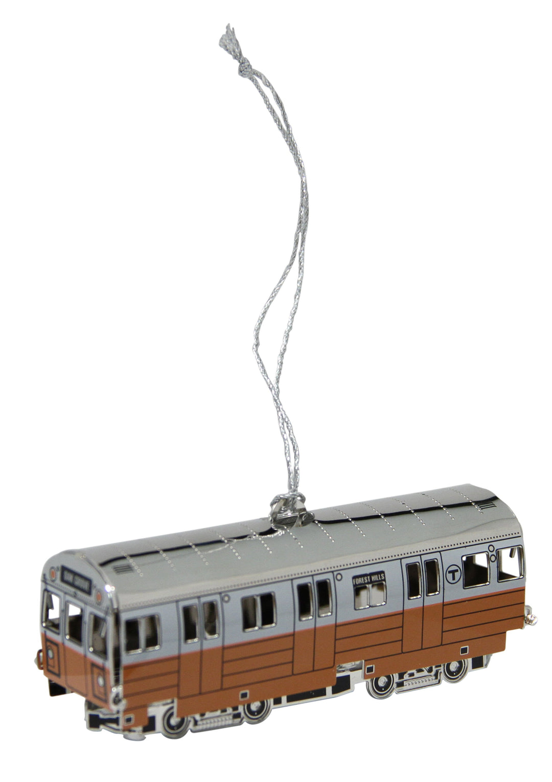 Boston MBTA Orange Line Subway Car Metal Ornament