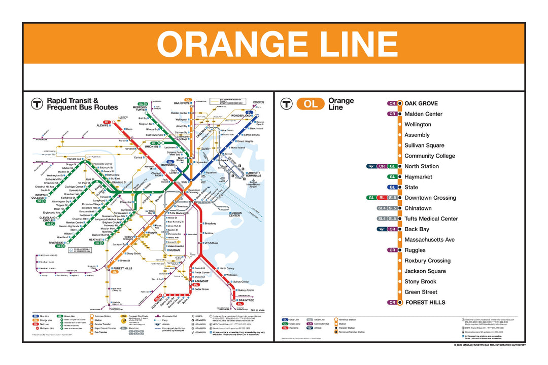 Boston MBTA Orange Line Station Panel Prints