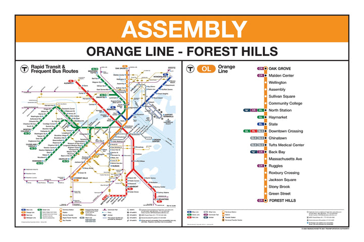 Boston MBTA Orange Line Station Panel Prints