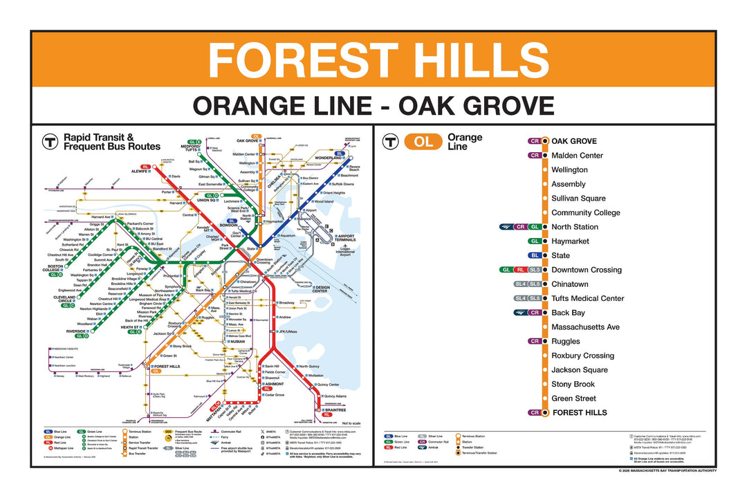 Boston MBTA Orange Line Station Panel Prints