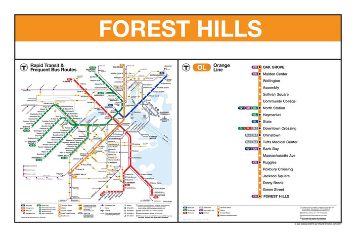 Boston MBTA Orange Line Station Panel Prints