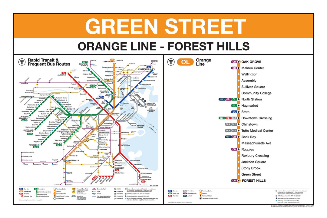 Boston MBTA Orange Line Station Panel Prints