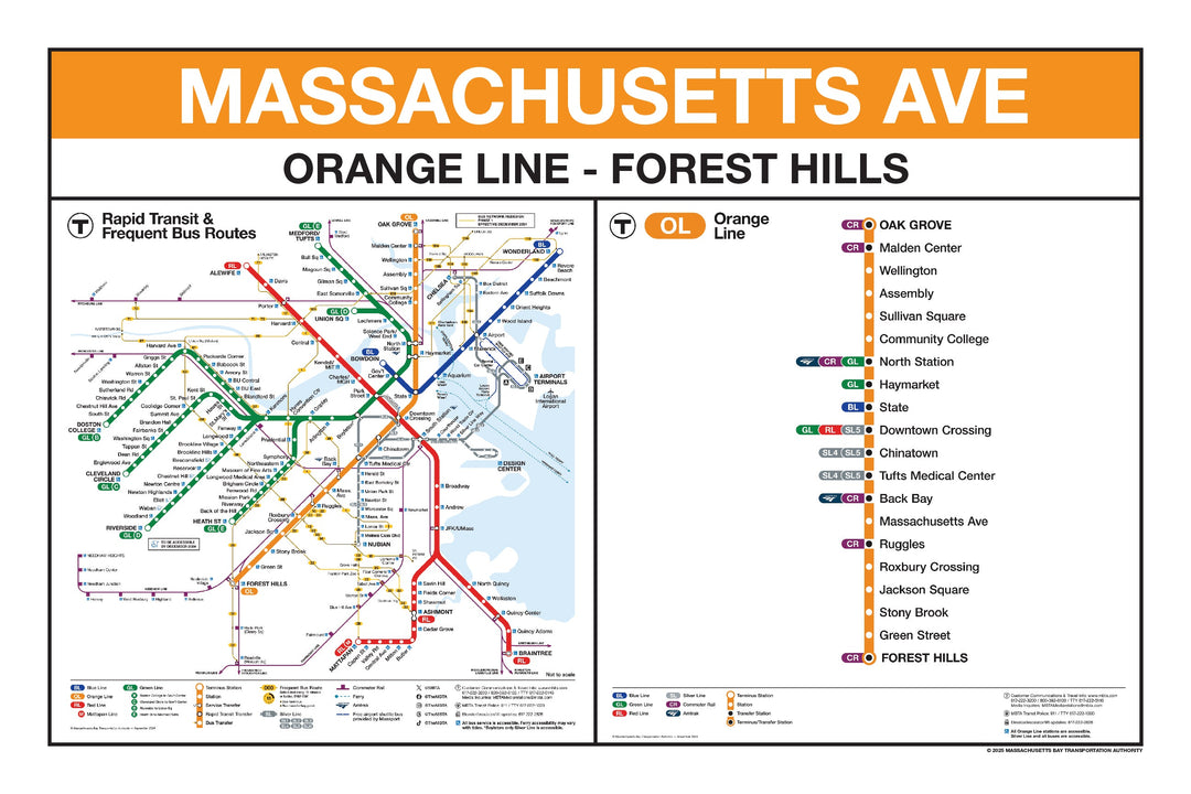 Boston MBTA Orange Line Station Panel Prints