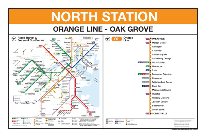 Boston MBTA Orange Line Station Panel Prints