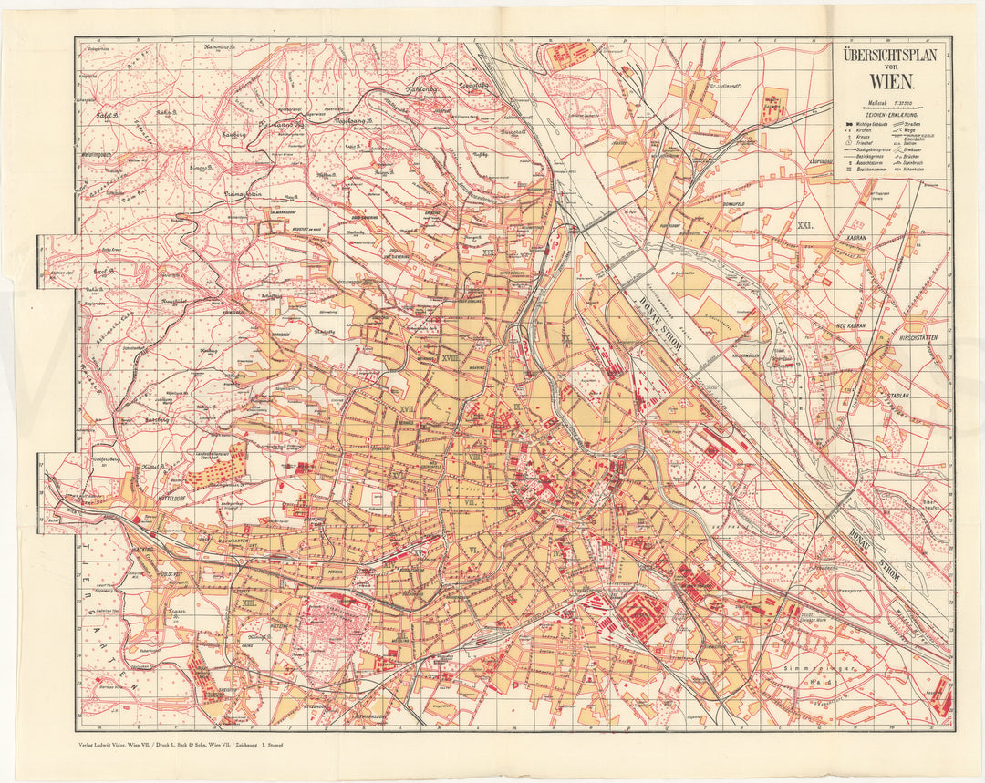 1925 Map Vienna, Austria 1925: Overview Plan – WardMaps LLC