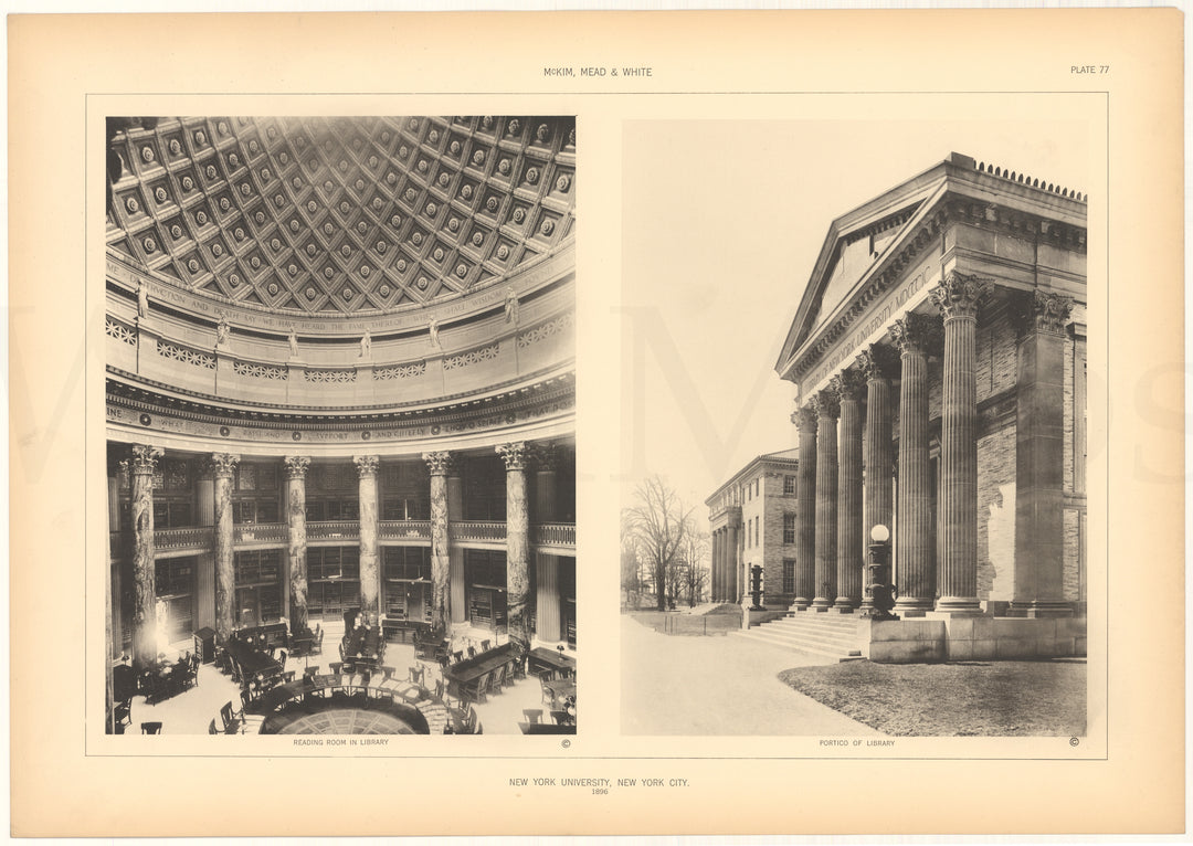 McKim, Mead & White Plate 077: New York University, New York, NY 1896