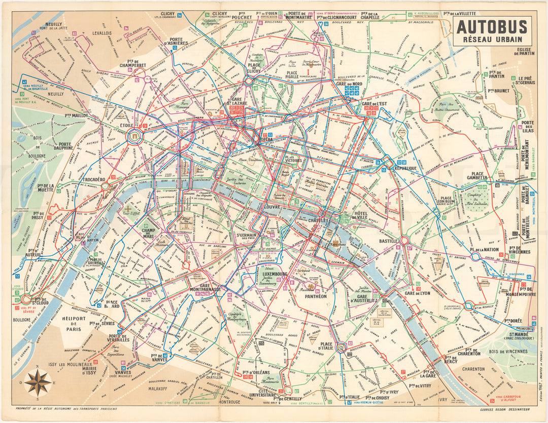Paris, France 1967: Autobus Routes (Side A)