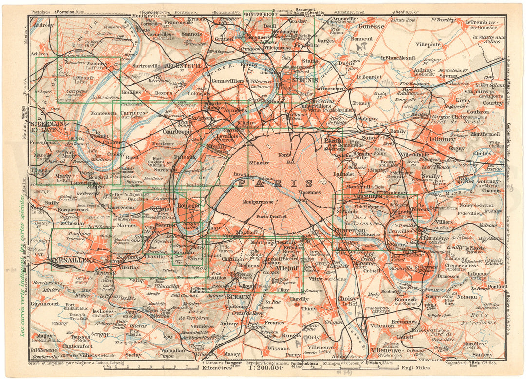 Paris, France 1937: Regional Index Map