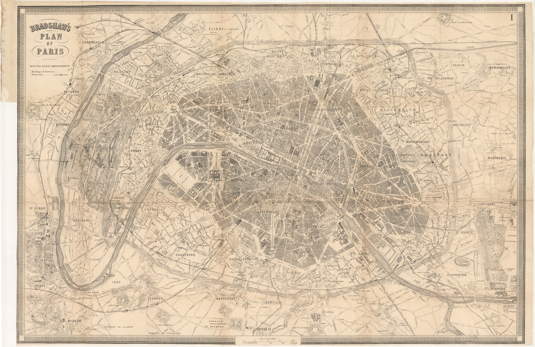 Paris, France 1874 (Bradshaw's)