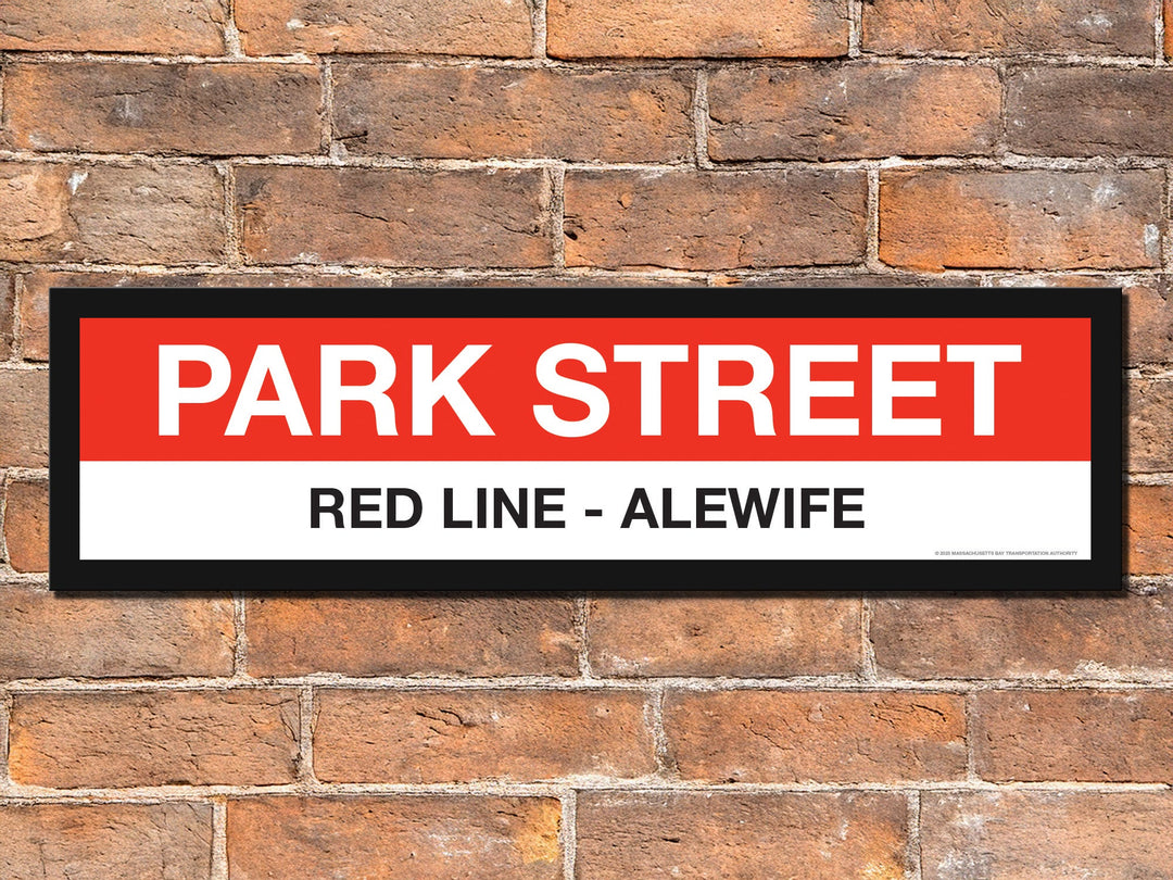 Boston MBTA RED LINE Framed Replica Station Signs