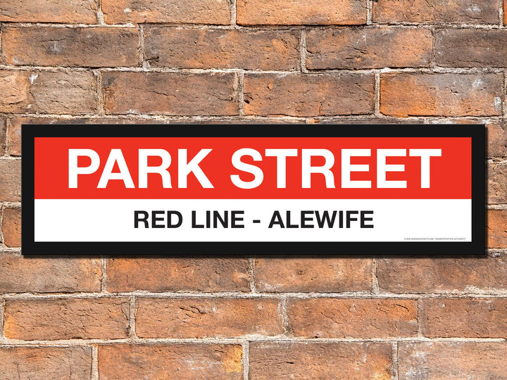 Boston MBTA RED LINE Framed Replica Station Signs