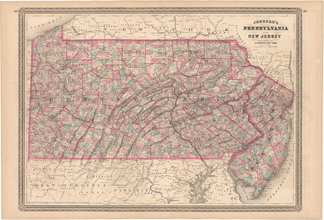 New Jersey and Pennsylvania 1870