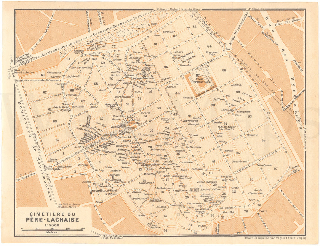 Paris, France 1937: Pere Lechaise Cemetery