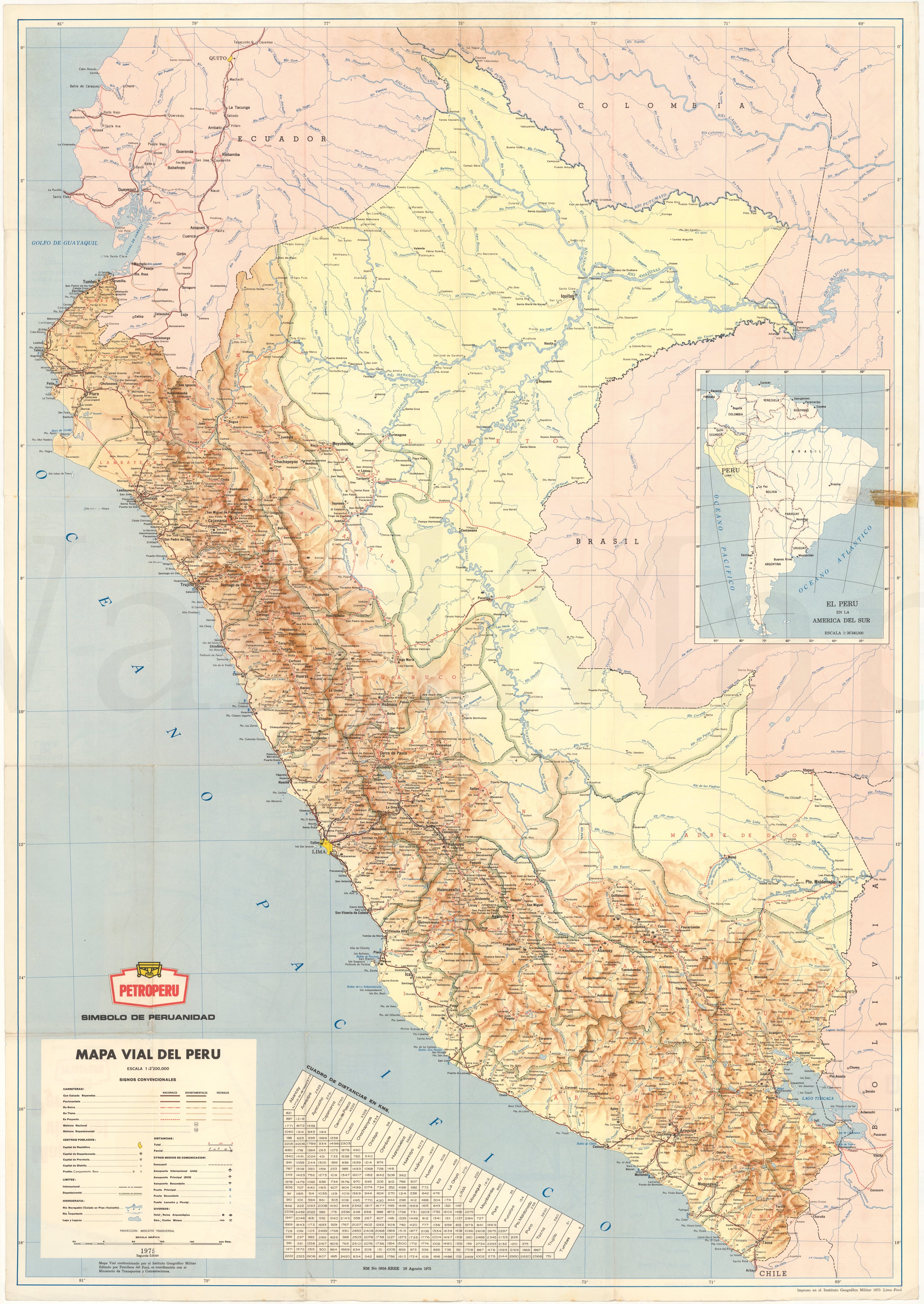 Peru 1976 Folding Map Side A WardMaps LLC Peru1976 