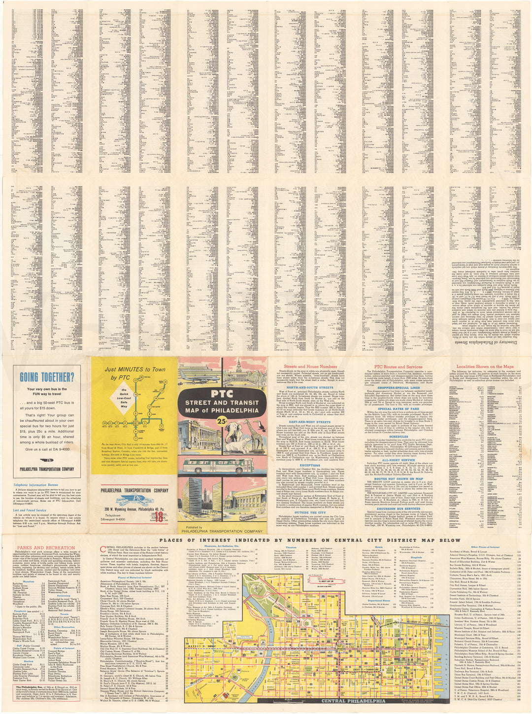 Philadelphia Transportation Co. (Pennsylvania) System Map 1965 March