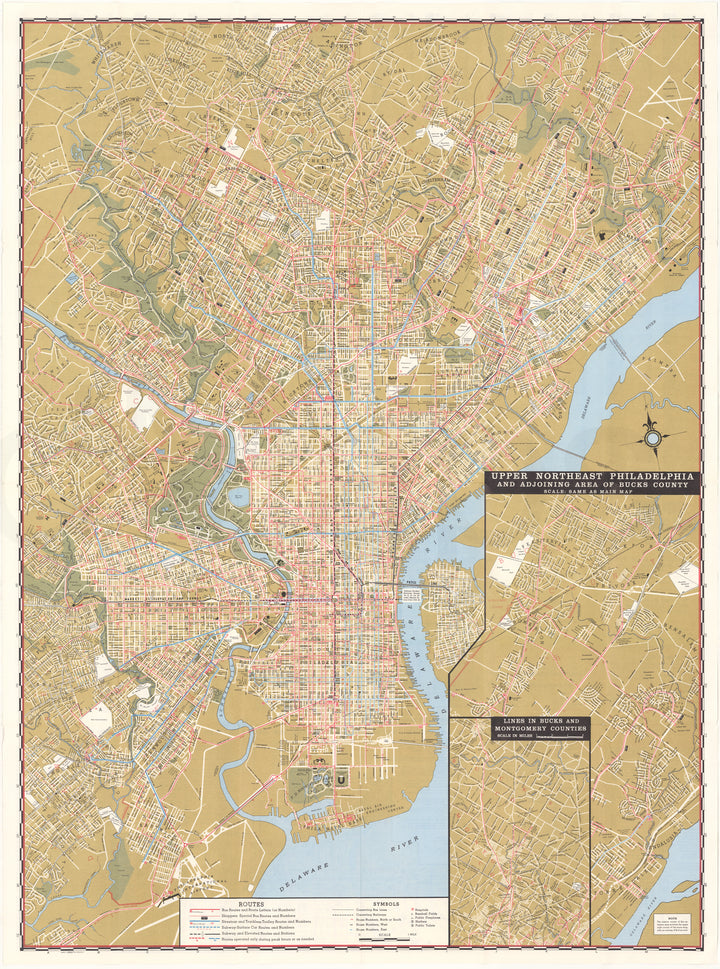 Philadelphia Transportation Co. (Pennsylvania) System Map 1966 July (SEPTA)