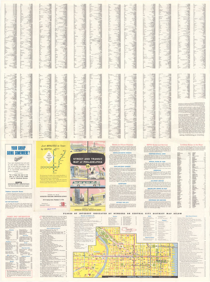 Philadelphia Transportation Co. (Pennsylvania) System Map 1966 July (SEPTA)