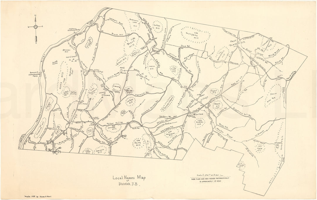 Plainfield, New Hampshire 1958: Local Place Names