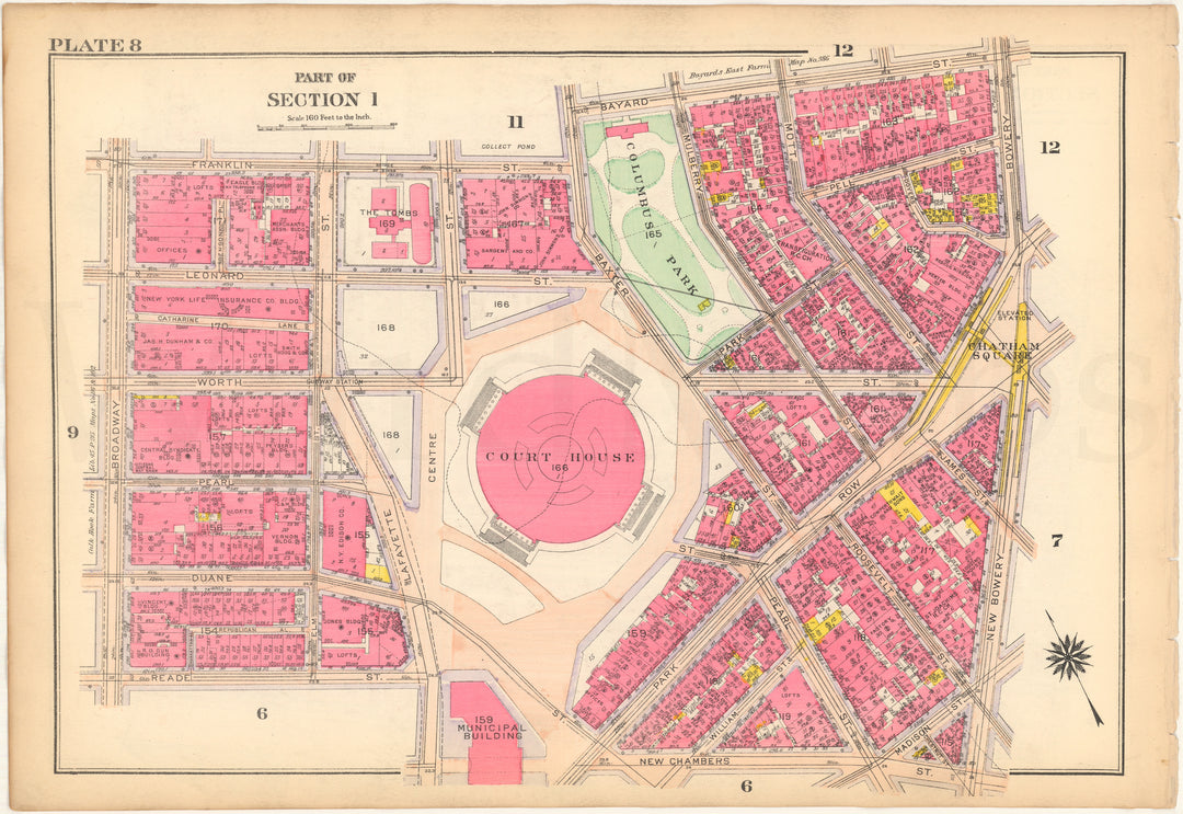 Manhattan, New York 1916 Plate 008 (from Vol. 1)