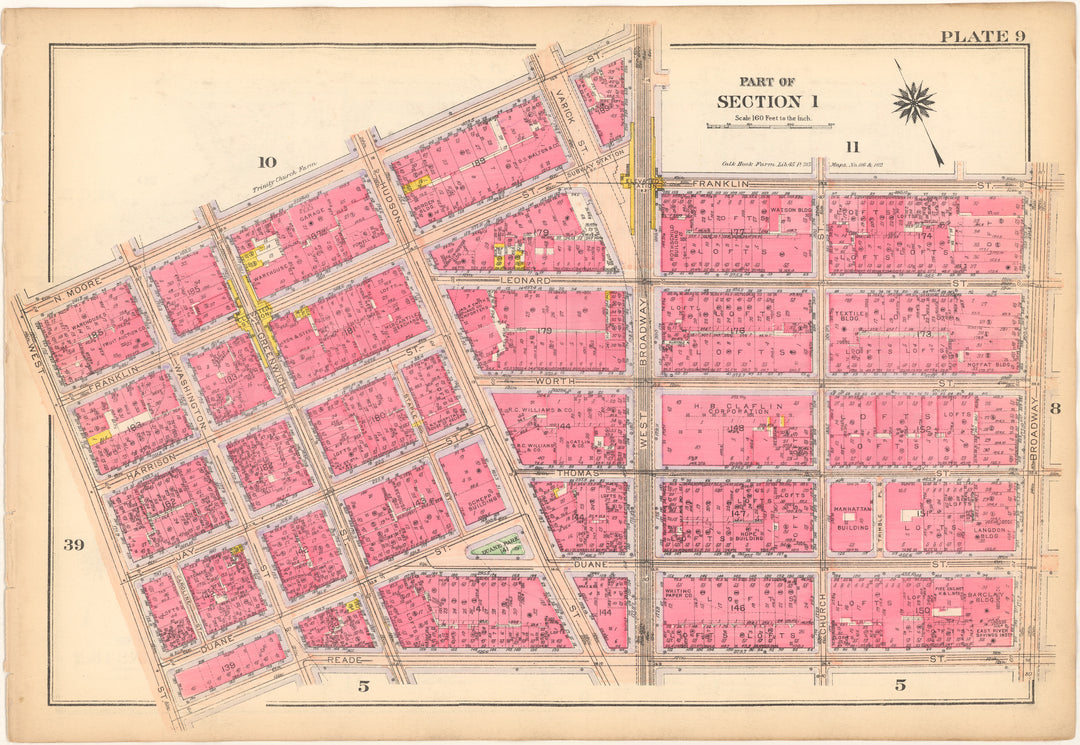 Manhattan, New York 1916 Plate 009 (from Vol. 1)